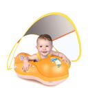 LAYCOL Baby Swimming Float Inflatable Baby Pool Float Ring with Sun Protection Canopy,add Tail no flip Over for Age of 3-36 Months