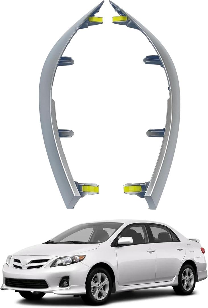 2Pcs Car Upper Central Dashboard Cover Trim Strip Compatible with 2009 2010 2011 2012 2013 Toyota Corolla Replaces# 55436-12040 55436-02330 55435-02370 Left & Right Side Dash Board Strips