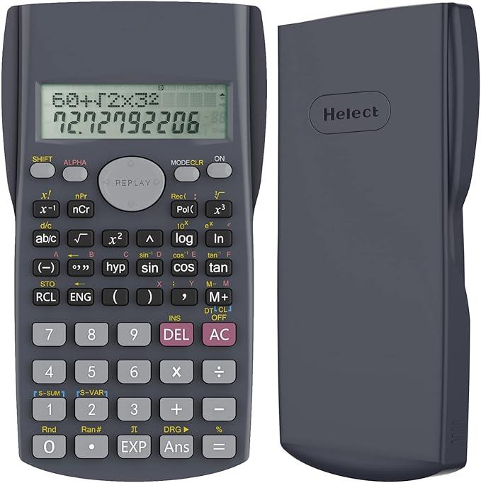 Helect 2Line Engineering Scientific Calculator, Suitable for School and Business (Black)