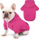 BAOBICUTE Dog Basic Hoodie Soft Dog Clothes Cold Weather Sweaters for Medium Large Dogs Cozy Fabric Warm Sweatshirt with Leash Hole (Rose Pink, L (Back: 20.47",Chest: 28.35", Neck: 21.26"))
