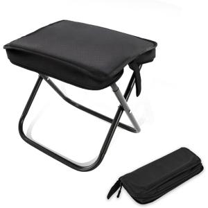 Pocket Chair, Black Portable Stool, Purse Chair, Lightweight and Foldable, High Load-Bearing Capacity, with A Handbag, Suitable for Traveling, Camping and Mountain Climbing