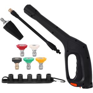 Tool Daily Pressure Washer Gun with Replacement Wand, Turbo Nozzle & 5 Spray Nozzle Tips, Compatible with Some Portland Husky Black Decker Ford Pulsar ShopForce Taskforce Powerwasher Power Washer
