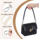 uxcell Leather Purse Strap, 2Pcs 60cm/23.62" Short Leather PU Braided Purse Replacement Handle with Metal Buckles for Underarm Bags, Handbags (Beige Strap + Silver Clasp)