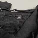 Black Smocked Wide Leg Jumpsuit with Adjustable Straps, Size M