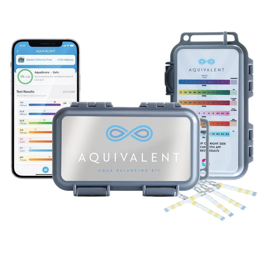 Advanced Pool & Hot Tub Test Strips with AI-Powered Mobile App - All-in-One Water Test Kit for Pools, Spas, and Above Ground Pool Accessories (Starter kit)