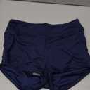 Tempt Me Women's Swim Shorts High Waisted Swimsuit Shorts Adjustable Ruched Side Boyshorts Tummy Control Bathing Suit Bottom (Navy Blue, Medium)