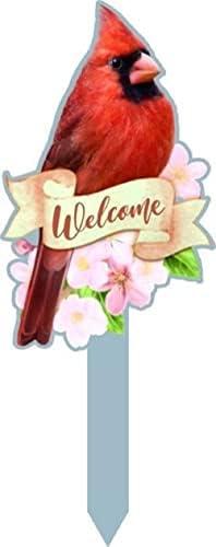 Spoontiques – Yard Signs – Cardinal Garden Sign - Garden Décor - Decorative Sign for Lawn and Yard - Multicolored