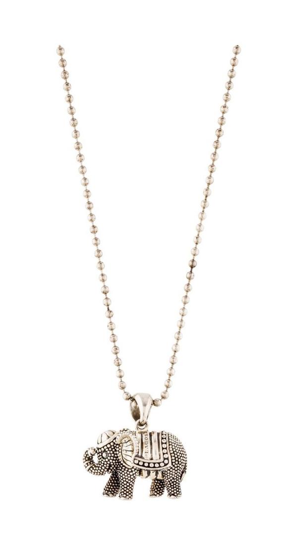 Lagos Silver Rare Wonders Elephant Pendant Necklace, Made of Sterling Silver (925)