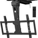 Motorized Ceiling TV Mount Flip Down with Remote for 37-75‘’ TVs, Black