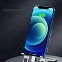 Cell Phone Stand, Fully Foldable,Aluminum Phone Stand with Non-Slip Anti-Scratch Pad Portable Ultra-Thin Phone Holder.Compatible with iPhone, iPad, Nintendo Switch, Tablets (7-13), All Phones Silver
