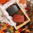 LaRibbons Fall Ribbon Wired 2 1/2" x 10 Yards, Striped Velvet Green Ribbon for Autumn Wreath Thanksgiving Christmas Farm Gift Wrapping Home Decor