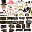 60Pcs Wedding Photo Booth Props, Wedding Props for Photos Bachelorette Weddings Shower Party Decorations