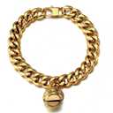 18K Gold Cat Dog Collar Puppy 1/2inch Wide Stainless Steel Kitten Choker Curb Chew Proof Cuban Link Chain with Bell (Neck Fit 6"-8")