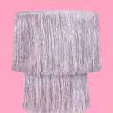 xo, Fetti Fringe Tinsel Chandelier - Iridescent Silver Foil, 16" | Bachelorette Party Decorations, Birthday Photo Booth Supplies, New Years Eve Decor, HBD
