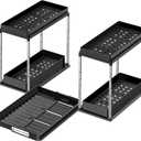 NIUXX Expandable Under Sink Organizer: 2 Tier Height Adjustable
Under Cabinet Organizer - Double Pull Out Shelf Under Sink Storage for Kitchen - Bathroom and Laundry Room - Space Saving