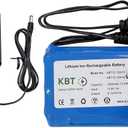 KBT 12V 1200mAh Rechargeable Li-ion Battery, 12 Volt DC5521 Male Connector, Replacement Battery Pack with Charger Compatible for 12V Devices RC Car, Boat, Robot, DIY, LED Light Strip, CCTV Camera