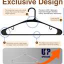 Black Plastic Hangers 100 Pack Slim Clothes Hangers with Strap Hook, 16 x 7.3 inches