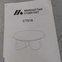 Manhattan Comfort Laurel Round Coffee Table with Sleek Sintered Stone Top and Stainless Steel Base, Elegant Design for Modern Living Room, Centerpiece, Black