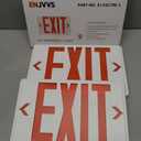 Universal Red Light LED Exit Sign OSHA Commercial (White Housing+Red Letter, 2 Pack)