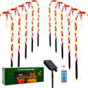 Christmas Decorations 10 Pack 22" Solar Christmas Candy Cane Lights Waterproof,Christmas Lights Outdoor Pathway with 8 Modes,Outdoor Christmas Decorations Outside for Walkway Yard Garden/Pathway