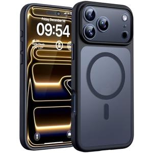 TOCOL for iPhone 17 Pro Case, Compatible with Magsafe, Built-in Magnets, Full Camera Protection, Drop Protection, Translucent Matte for iPhone 17 Pro Phone Case 6.3 inch (Black)