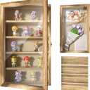 REFGY 16x9 Extra Deep Shadow Box Display Case with 4 Removable Shelves Large Wooden Shadow Box Frame for Figurines & Collectibles Deep Shadow Box with Magnetic Front Loading Door