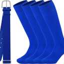 2 Pairs Baseball Socks and Belt Cotton Adjustable Youth Baseball Softball Socks Belt for Boys Girls (Small, Royal Blue)