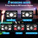 Staaricc Headlamp Rechargeable, LED Headlamp with Red Light, 2Pack Headlamps for Adults, Head Lamps LED Rechargeable, Headlight Motion Sensor, Head Lights for Forehead Hardhat Running Hunting Camping