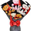 Graduation Plush Bouquet - Set of 5 Adorable Stuffed Animals - Perfect for Graduation Gifts, Commencement Ceremonies, School Celebrations & Grad Party Decor