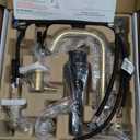 8-16 Inch Widespread Bathroom Faucet 2 Handles Gold Commercial Sink Touch Faucets 3 Pieces Vanity Restroom Lavatory 360 Degree Rotating Faucet with Pop Up Drain Assembly,Gold - L