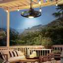 LEDIARY 20" Outdoor Ceiling Fan with Lights,IP65 Waterproof Gazebo Hanging Fan with Remote Control Smart App, Plug in Caged Ceiling Fan with 3CCT 6-Speeds for Patio Porch Pergola(Black)
