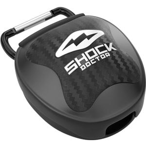 Shock Doctor Mouth Guard Case, Ventilated, Universal Storage for Mouthguard, Adult & Youth Sizes (Black Chrome)