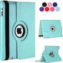 [Rotating] Case for iPad Pro 12.9 inch [6th/5th/4th/3rd Gen 2022/2021/2020/2018], 360 Degree Stand [Auto Sleep/Wake] Folio Leather Smart Cover (Sky Blue)