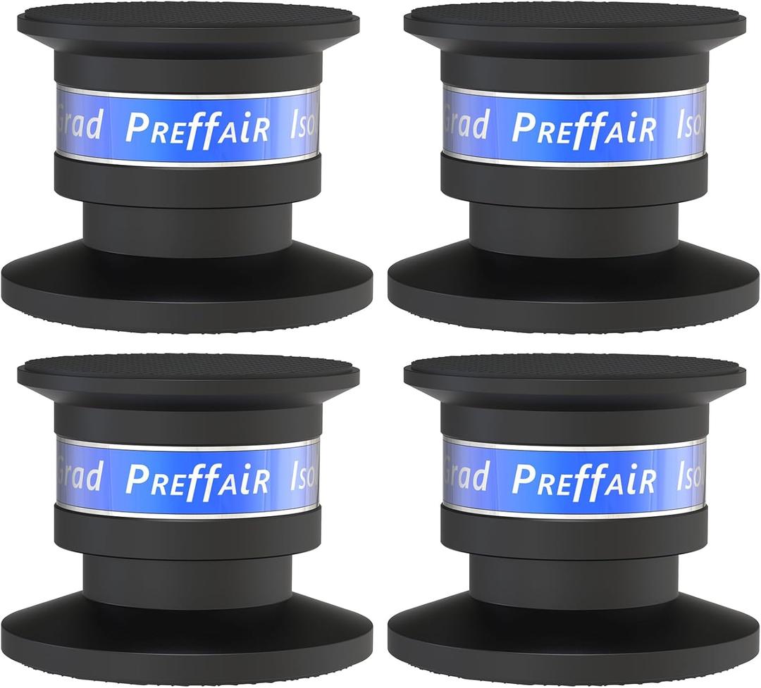 Preffair Audiophile Speaker Isolation Spikes Aluminum Record Player Shock Absorber Speaker Floor Protector Mat Adjustable Subwoofer Anti Vibration Pads Non-Slip LP Vinyl Record Player Base
