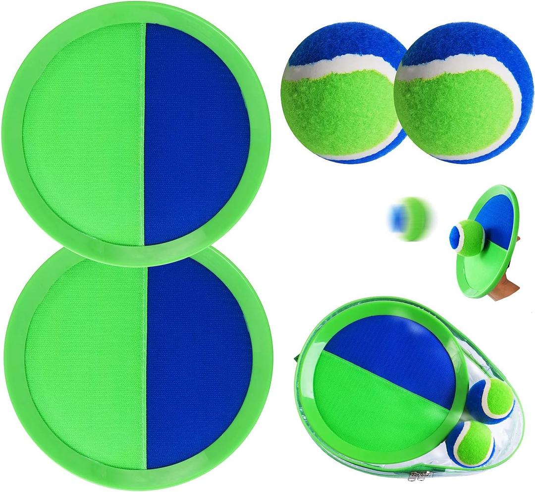 Catch Ball Game for Kids-Beach Toys Backyard Lawn Toss and Catch Games -Upgraded Version Throw Sticky Balls and Catch Game Toys for Kids Boys Girls Adults Family Outside Gifts (Green)