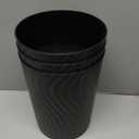 YGJT Small Trash Can, 3 Pack 1.8 Gallons Bathroom Trash Can, Slim Waste Basket, Round Garbage Can, Plastic Trash Bin for Kitchen, Dorm, Bedroom, Office, Living Room, Study, Compact Spaces(Black)