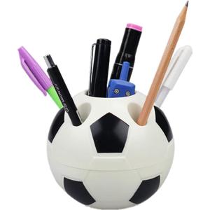 Creative Football Pen Holder Desktop Soccer Shape Style Design Pencil Container Desktop Organizer Container Table Decor for Kids Gifts