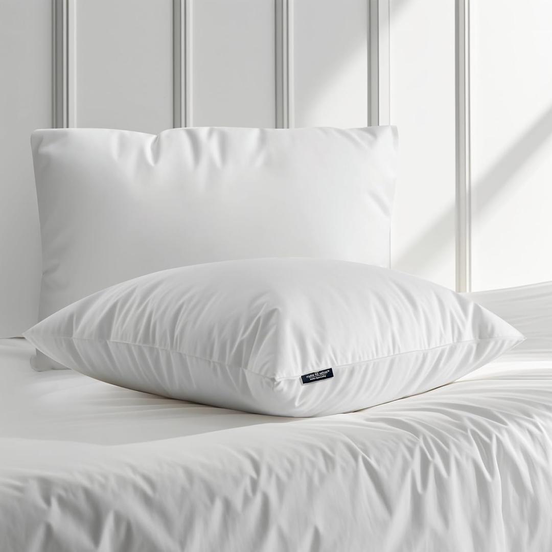 100% Organic Cotton 2 Pack Down Alternative Pillows, King (U.S. Standard), White 2 Count