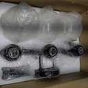 Emak 3-Light Vanity Lights for Bathroom, Black Light Fixtures Over Mirror, Globe Vanity Light with Clear Glass Shade, VL114-BKL-3