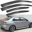 munirater Acrylic Vent Window Visors Rain Guard Replacement for 2008-2017 Mitsubishi Lancer