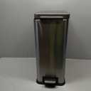 Home Zone Living 8 Gallon Slim Kitchen Trash Can, Stainless Steel, Step Pedal, 30 Liter (Single, Silver)