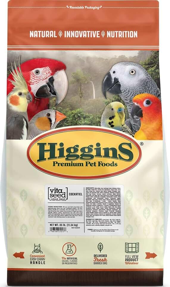 Higgins 466155 Vita Seed Cockatiel Food For Birds, 25-Pound EXP. 11/19/2026
