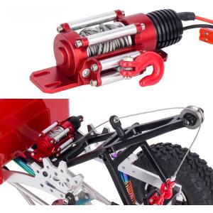 RC Car Winch 1/10 Scale RC Model Vehicle Crawler Winch RC Accessory with Switch Simulated Toy Winch for Axial SCX10 90046 D90 Traxxas TRX4