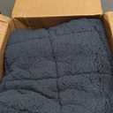 Warm Sherpa Comforter Set with Pillowshams Fleece Comforter King Size Lightweight Cozy Plush Washable Cotton Down Alternative Soft Comforter and Pillow Shams(Dark Navy Blue,King