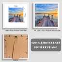 Hongkee 12x12 White Picture Frame set of 3, Made of Real Glass and Wooden Square Photo frame - Displays Picture 8x8 With Mat or 12 x 12 Without Mat, Desktop & Wall Collage Photo Frame