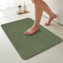 Bathroom Mat Quick Dry, Bathroom Rugs Non Slip Washable Thin Absorbent Bath Mat Fits Under Door Bathroom Floor Mat Perfect for Bath, Shower, or Sink 24"x36" Sage Green