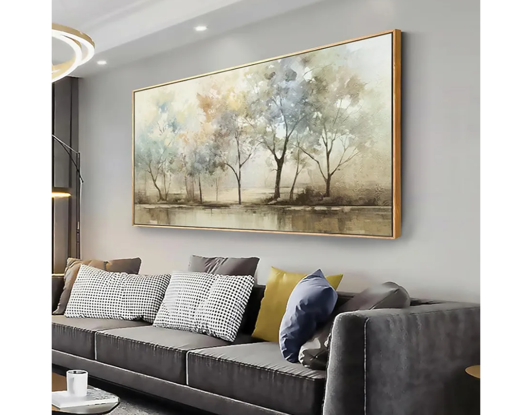 VHMING Abstract Wall Art Artwork Retro Trees Pictures Decor Canvas Painting Framed Ready to Hang Living Room Bedroom and Office Wall Decor 30x60 Inch