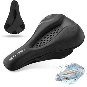 ROCKBROS Bike Seat Cover Bike Seat Cushion for Men Women Comfortable Gel Padded Bicycle Seat Cushion Compatible with Peloton, Outdoor & Indoor