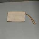 COOKOOKY Womens Straw Clutch Bag Bohemian Summer Beach Straw Purse Zipper Wristlet Wallets for Women (Large White)