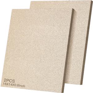 2 Pcs Vermiculite Baffle 16''x14''x0.8 Wood Stove Fire Brick Replacement
2100°F FireBrick Fireboard Insulation Replacement for Wood Stove, Fireplace, Oven, Kiln, Hearth Firebox Liner